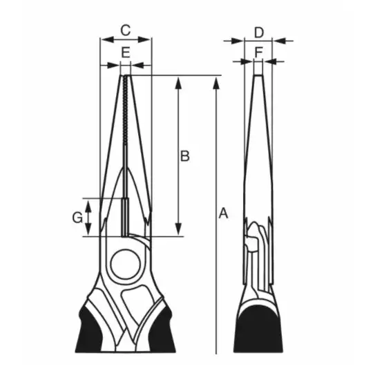 szczypce półokrągłe wydłużone 140mm, rękojeść wielokomponentowa VDE, Bahco [2430 S-140]