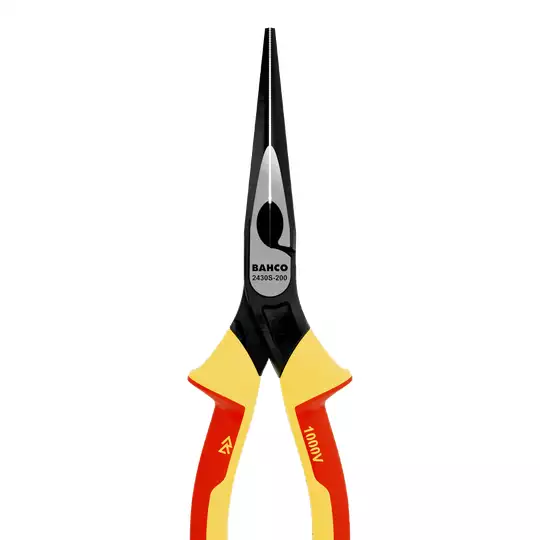 szczypce półokrągłe wydłużone 140mm, rękojeść wielokomponentowa VDE, Bahco [2430 S-140]