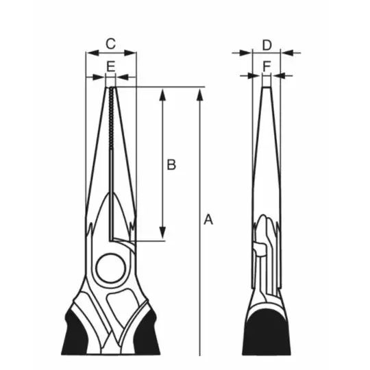 szczypce półokrągłe wydłużone bez ucinaka 125mm, rękojeść wielokomponentowa, Bahco [2431G-125]