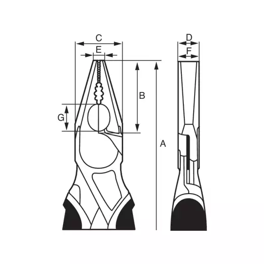 szczypce uniwersalne, kombinerki 160mm [2628G-160]