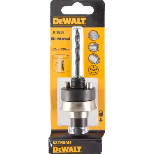szybkowymienny trzpień EXTREME DeWAlt z bolcami blokującymi do otwornic 32-210 mm DeWalt  [DT8288-QZ]