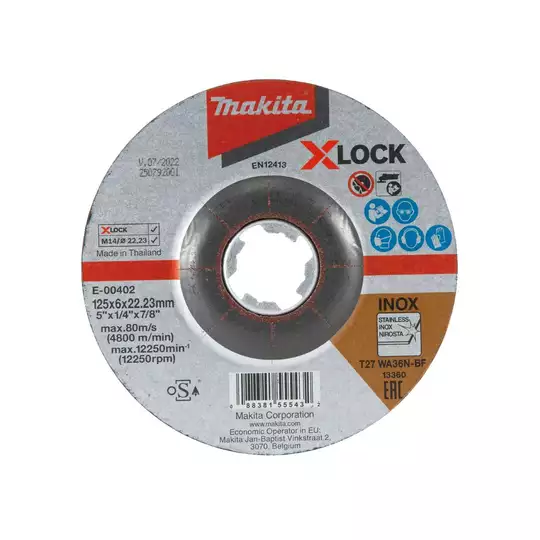 tarcza szlifierska metalu / stali nierdzewnej, 125/22,23/6 mm, X-LOCK A36P, Makita [E-00393]   (1)