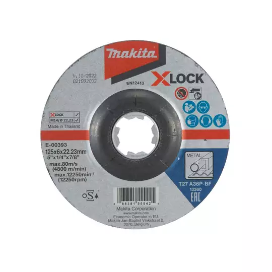 tarcza szlifierska metalu / stali nierdzewnej, 125/22,23/6 mm, X-LOCK A36P, Makita [E-00393]  