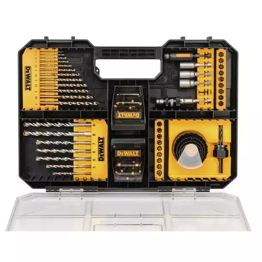 zestaw 100 szt. wierteł, końcówek, nasadek i otwornic DeWALT [DT70620T]