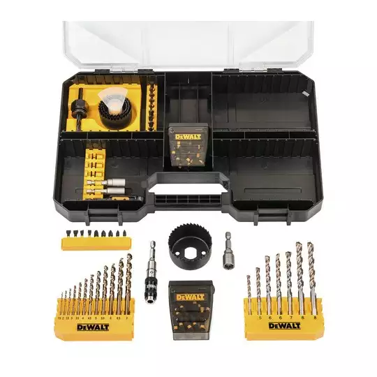 zestaw 100 szt. wierteł, końcówek, nasadek i otwornic DeWALT [DT70620T]