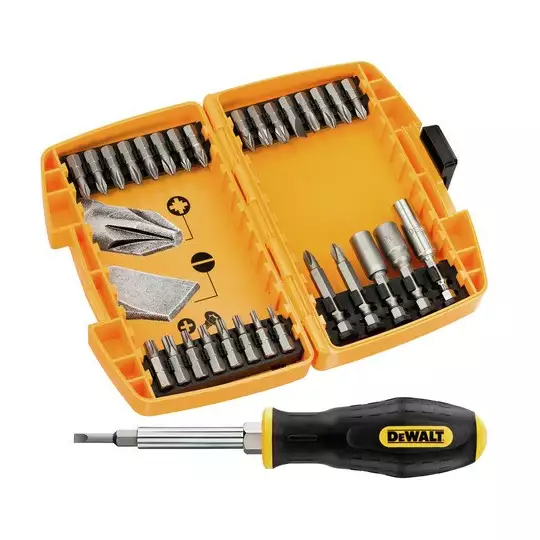 zestaw 30 szt. końcówek i nasadek 1/4", DeWALT [DT7136]
