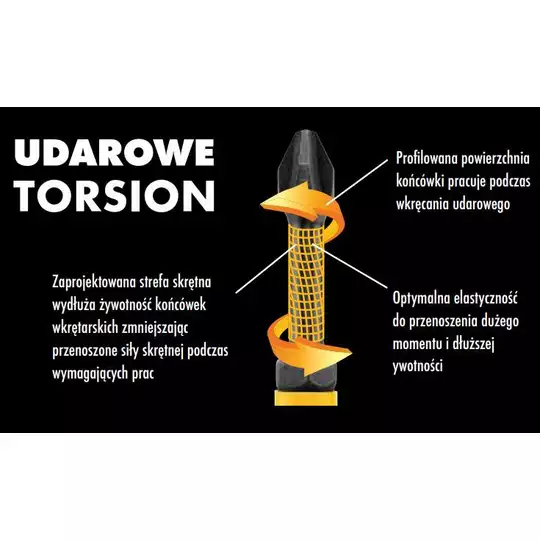 zestaw 5szt. końcówek udarowych Torison PZ2 [DT7391T]