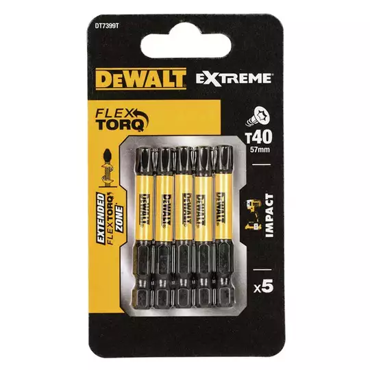 zestaw 5szt. końcówek udarowych Torsion TX40/57mm [DT7399T-QZ]