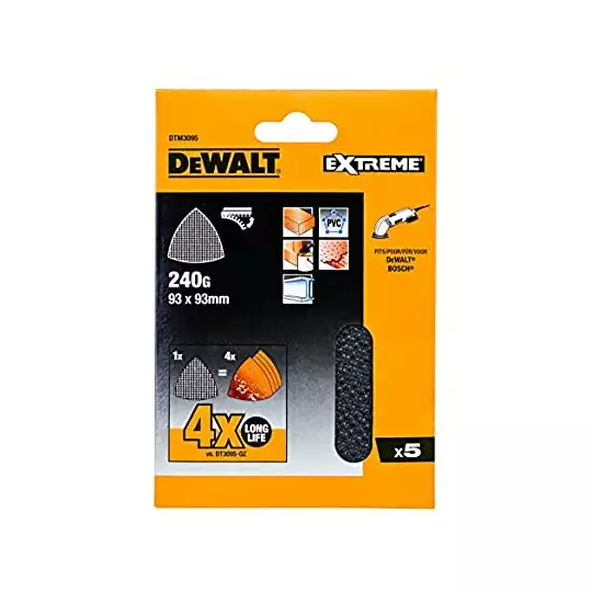 zestaw 5szt. siatek szlifierskich DELTA  do drewna, metalu, K240 DeWalt [DTM3095-QZ]