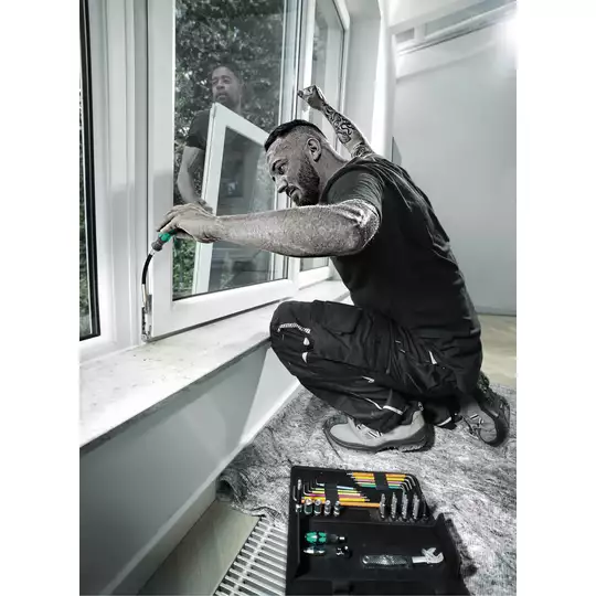 zestaw narzędzi wkrętakowych Kraftform Kompakt F 1 do montażu okien z grzechotką Zyklop Mini 1, 2go Wera [ 05134013001]