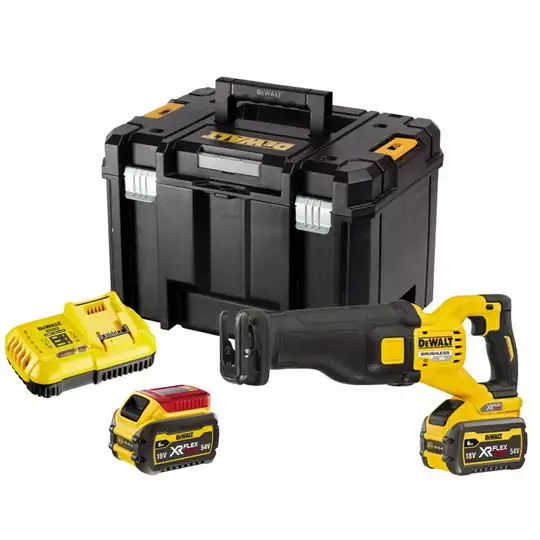 akumulatorowa piła szablasta 54 V FLEXVOLT, Li-lon, 2 x 6,0 Ah, TSTAK, DeWalt [DCS389T2-QW]  