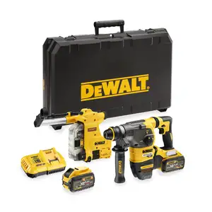 młotowiertarka SDS+ 54V Li-Ion FlexVolt 2x9,0Ah, kufer TSTAK, + D25304DH system odsysania pyłu, DeWalt [DCH335X2-QW]