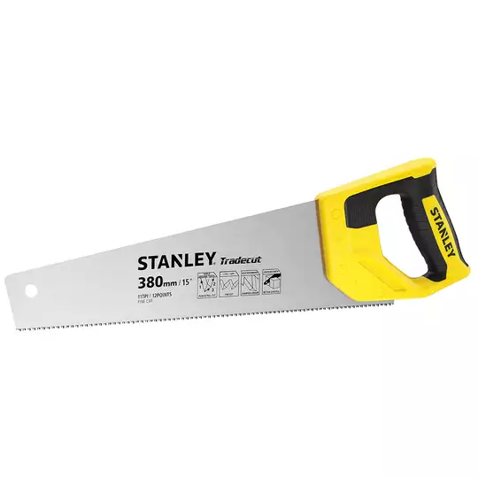piła ręczna płatnica uniwersalna, ogólnobudowlana, 380mm, 11 zębów/cal, TradeCut, Stanley [STHT20349-1]