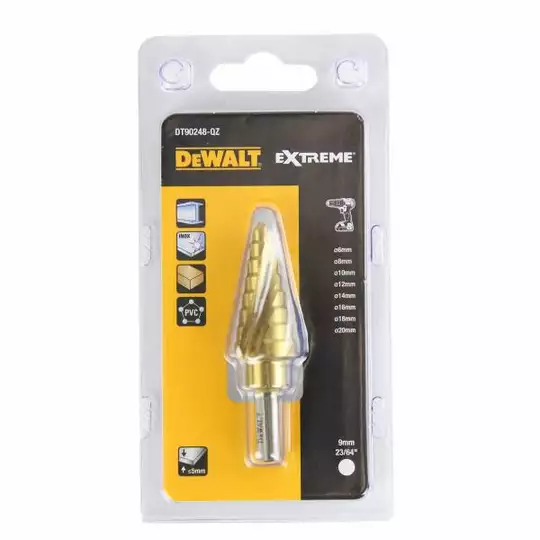 wiertło stopniowe HSS-TIN do metalu, 6,0 - 20,0mm, EXTREME IMPACT, DeWAlt [DT90248]