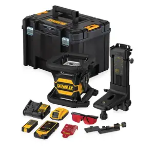 akumulatorowy laser obrotowy z wiązką czerwoną, 18V Li-Ion 1x2,0Ah, TOOL CONNECT BLUETOOTH DeWalt [DCE080D1RS-QW]