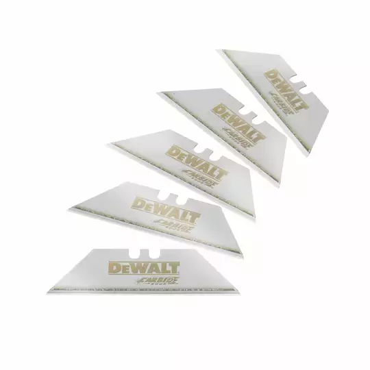 Ostrza trapezowe CARBIDE wymienne do nożyków, 5szt., DeWalt [DWHT0-11131]