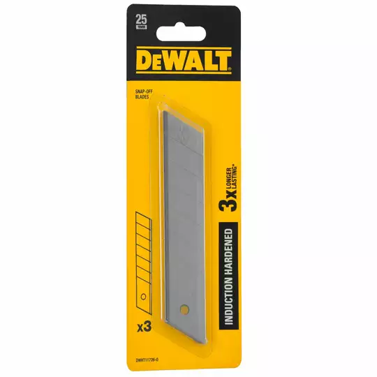 Ostrze wymienne, łamane do noży, 25mm, 3szt., DeWalt [DWHT11726-0] indukcyjnie hartowane