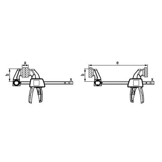Ścisk uniwersalny jednoręczny szybkomocujący 300x80mm, 160-450mm, 2700N, Bessey [EZL30-8]