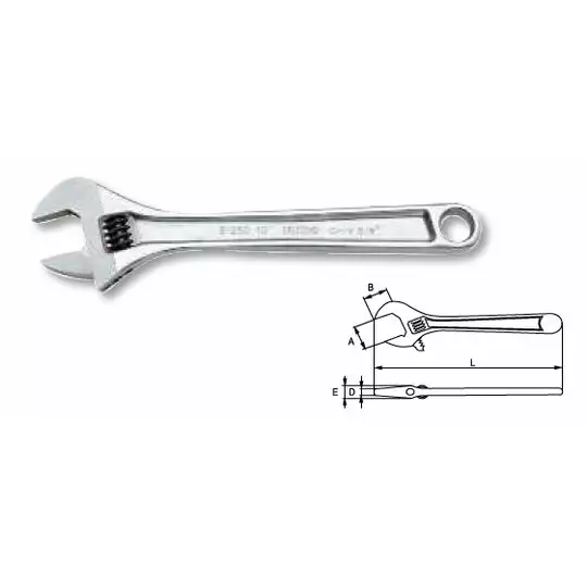 klucz nastawny szwedzki 250mm, rozstaw szczęk 29mm, Irimo [5-250C-1]