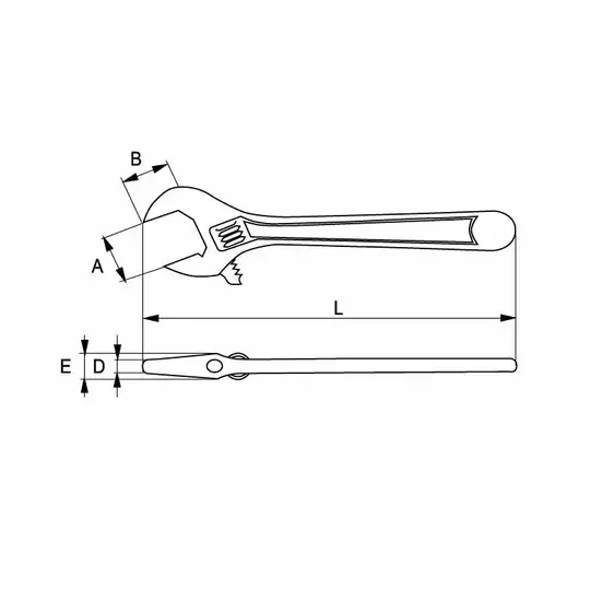 klucz nastawny szwedzki 250mm, rozstaw szczęk 29mm, Irimo [5-250C-1]