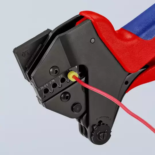 profesjonalne szczypce zaciskowe do wymiennych szczęk zagniatających KNIPEX [97 43 200 A] (1)