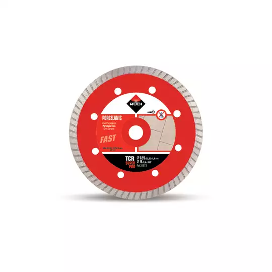 tarcza diamentowa turbo TCR do cięcia gresów porcelanowych (rodzaj BIa), na sucho, 125/22,2mm, klasy SUPERPRO, Rubi [31973]