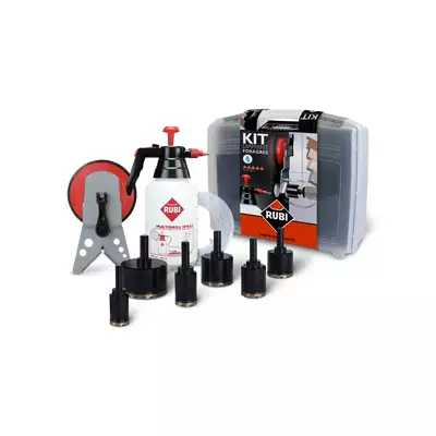 zestaw 6 wierteł diamentowych do gresu, granitu, marmuru, serii FORAGRES, Rubi [50903]