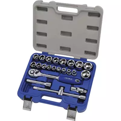 zestaw kluczy nasadowych 1/2'', 23 szt. IRIMO  [129-23-4], nasadki 8-32mm, 2 przedłużki, przegub i grzechotka