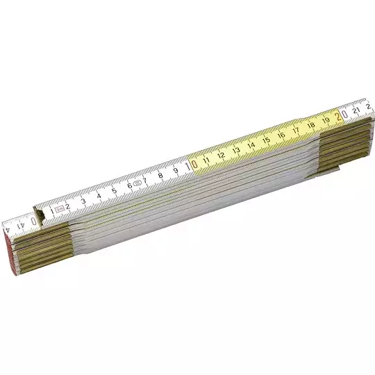 Miara składana drewniana 2m, biało-żółta, Stanley [0-35-458]