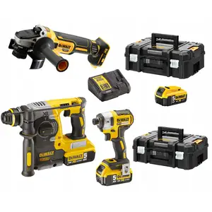Zestaw Combo DCG405 + DCH273 + DCF887 DeWalt [DCK305P3T-QW] 18V 3x5,0Ah,