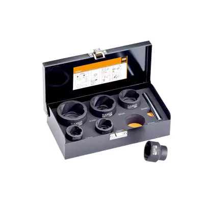 Zestaw nasadek ręcznych skrętna na kwadrat 1/2" lub 3/4", Bahco [BWTSP7] rozmiary 22, 24, 27, 32, 36 i 41mm