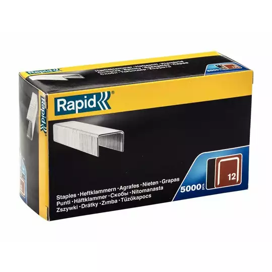Zszywki galwanizowane nr 12, długość 6 mm, 5000 szt. Rapid [40100517]