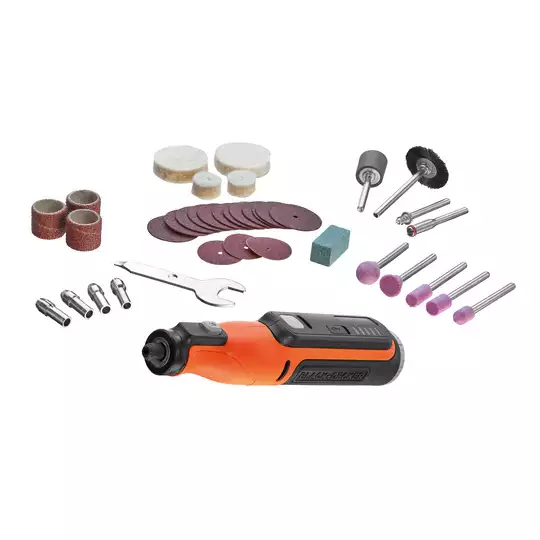 akumulatorowe narzędzie wielofunkcyjne 7,2V + 36 akcesoriów, Black+Decker [BCRT8I-XJ] 1,5Ah, Li-Ion