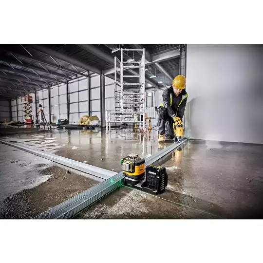 akumulatorowy, samopoziomujący laser 3-wiązkowy 360° z wiązką zieloną do 35m, 12/18V DeWALT [DCE089D1G18-QW] 2,0Ah XR, Li-Ion