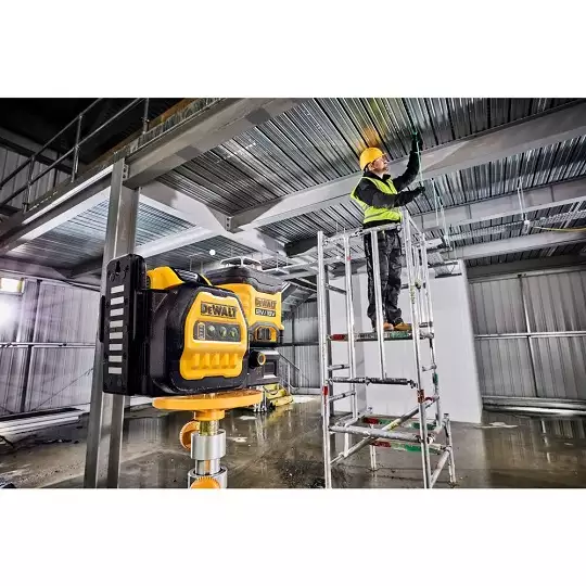 akumulatorowy, samopoziomujący laser 3-wiązkowy 360° z wiązką zieloną do 35m, 12/18V DeWALT [DCE089D1G18-QW] 2,0Ah XR, Li-Ion