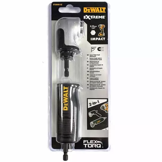 głowica kątowa 90°, adapter nasadek 1/4" do zakrętarki udarowej, wiertarki, wiertarko-wkrętarki IMPACT EXTREME DeWalt [DT20500-QZ]