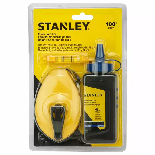 sznur traserski OPP 30m + poziomica sznurkowa + kreda 115g, Stanley [0-47-443]