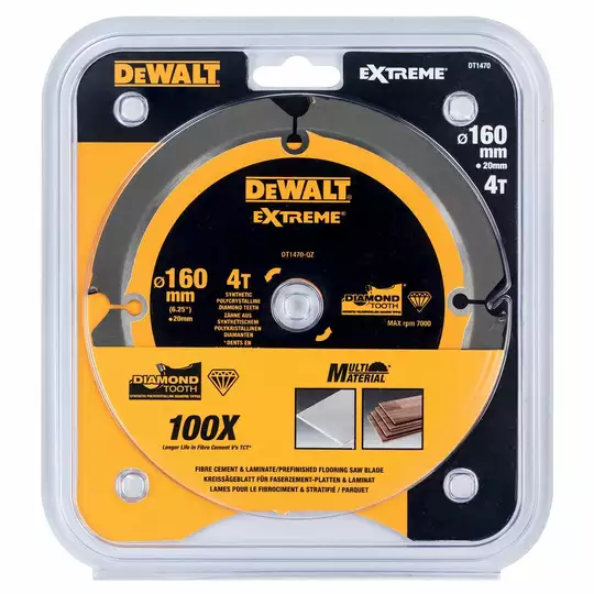 tarcza pilarska do płyt cementowych, 160/20 mm, Extreme, DeWalt [DT1470-QZ] 4 zęby