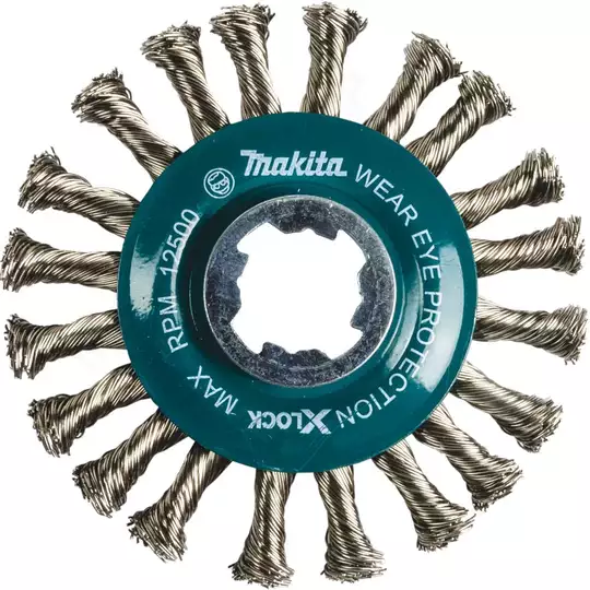 tarczowa szczotka druciana, do czyszczenia stali nierdzewnej, 115/0,50mm, X-Lock, Makita [D-73352]