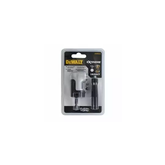 udarowa głowica kątowa 90°/ adapter do końcówek 1/4" do zakrętarki udarowej, wiertarki, wiertarko-wkrętarki IMPACT EXTREME DeWalt [DT20503-QZ]