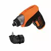 wkrętak akumulatorowy 1/4" z dodatkową głowicą kątową Black+Decker [CS3652LC-QW] 3,6V Li-Ion, 1,5Ah
