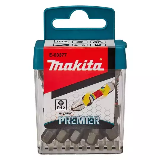 zestaw 10 szt. końcówek udarowych 1/4" Philips PH2/50mm, Impact PREMIER MAKITA [E-03377]