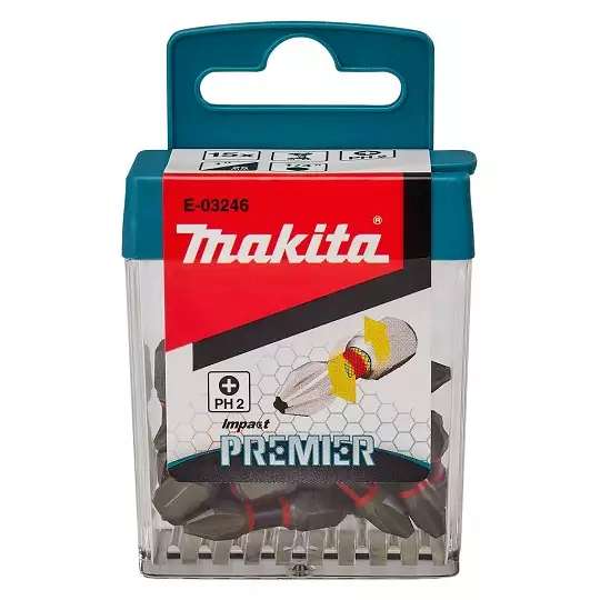 zestaw 15 szt. końcówek udarowych 1/4" Philips PH2/25mm, Impact PREMIER MAKITA [E-03246]