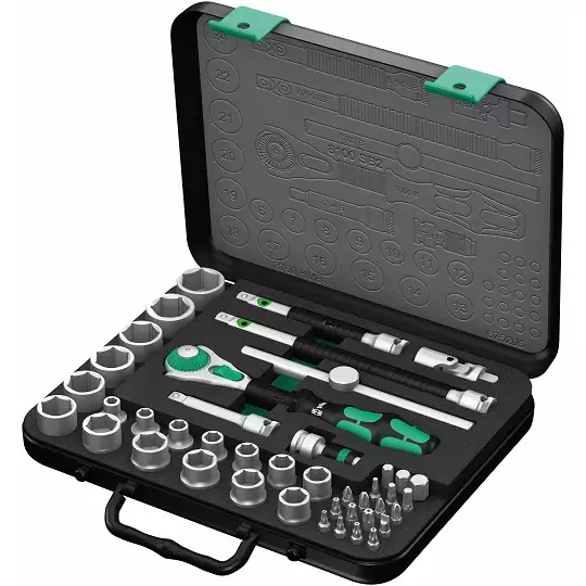 zestaw 43 szt. kluczy nasadowych i końcówek z grzechotką Kraftform 8100 SB 2 Zyklop Speed 3/8" Wera [05003594001]