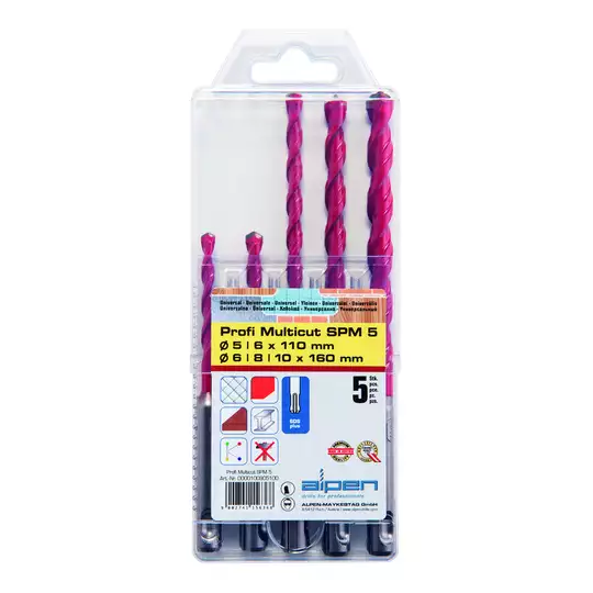 komplet wierteł  uniwersalnych MultiCut SDS+ 5szt. [SPM-5]