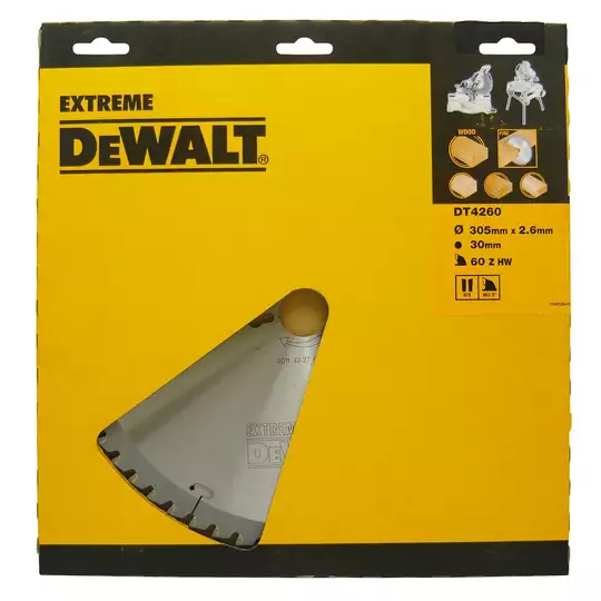 piła tarczowa do cięcia drewna 305/30mm; 60 zębów Dewalt [DT4260]