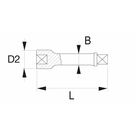przedłużka udarowa do nasadek 1", długość 175mm , Bahco [K9560G-2]