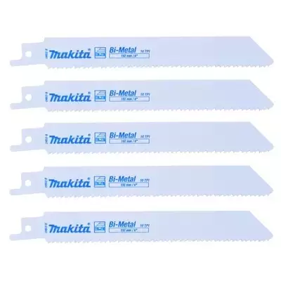 brzeszczoty bagnetowe do piły szablastej, bimetaliczne, do drewna i palet, 152mm, 10 zębów/cal, 5szt., Makita [B-31843]