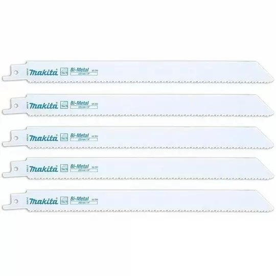 brzeszczoty bagnetowe do piły szablastej, bimetaliczne, do drewna i palet, 228mm, 10 zębów/cal, 5szt., Makita [B-31859]