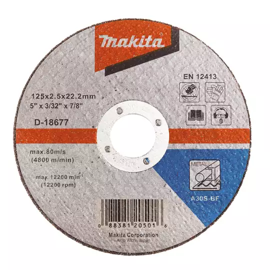 tarcza do cięcia metalu 125/22,23/2,5 mm Makita [D-18677] płaska